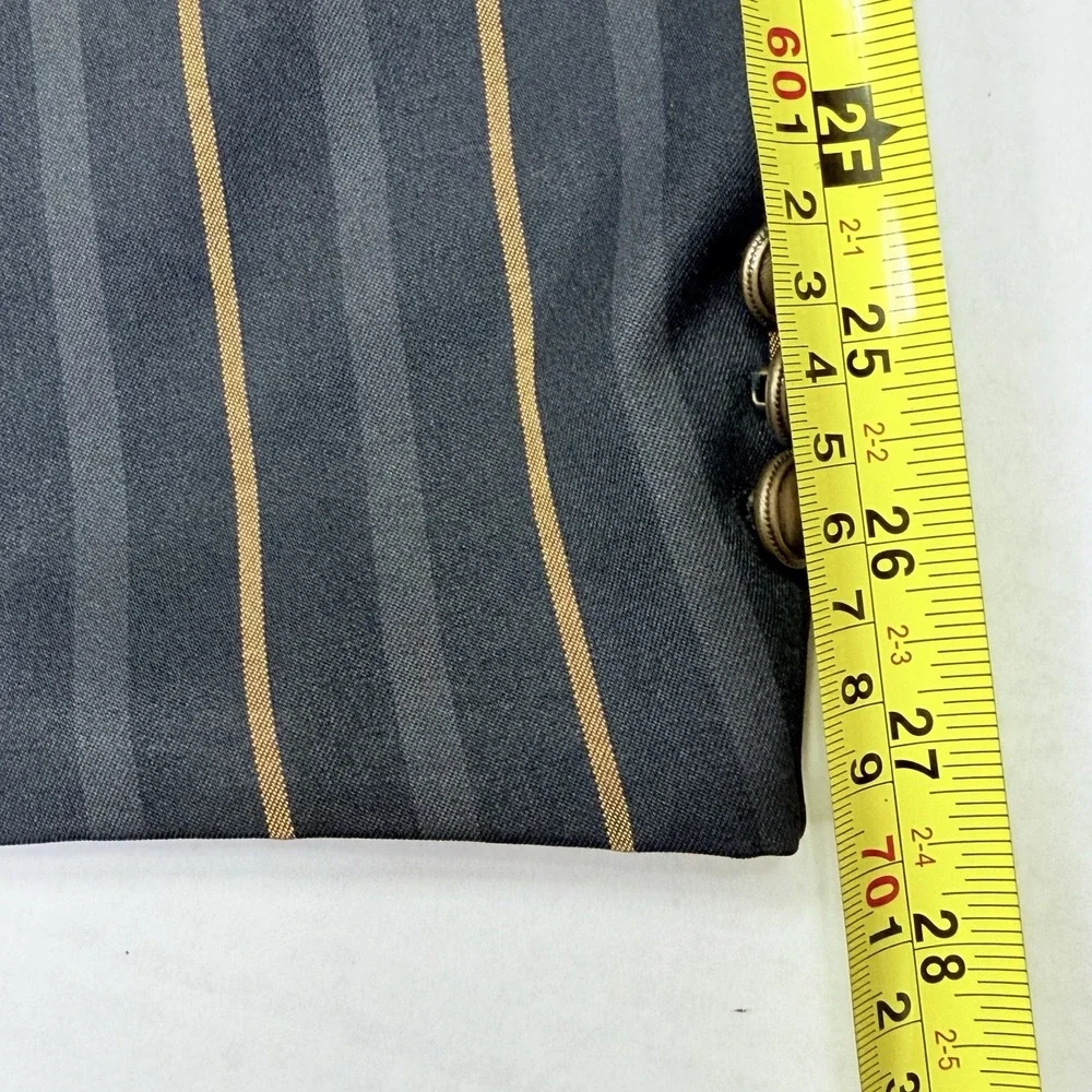 Vittorio St Angelo Men's 46L Zoot Suit 40L Pants Gray Gold Stripe 2-Piece